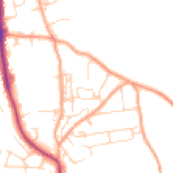 Daytime road noise heatmap for NR27 0BY