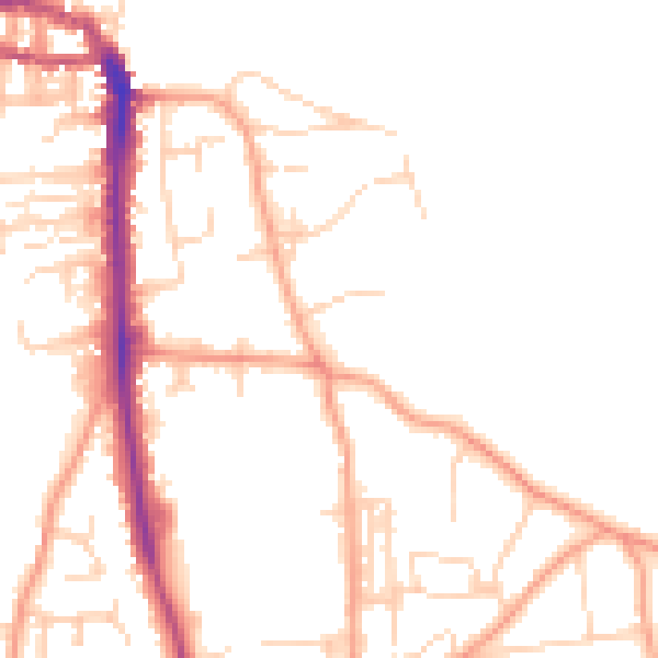 Daytime road noise heatmap for NR27 0DA