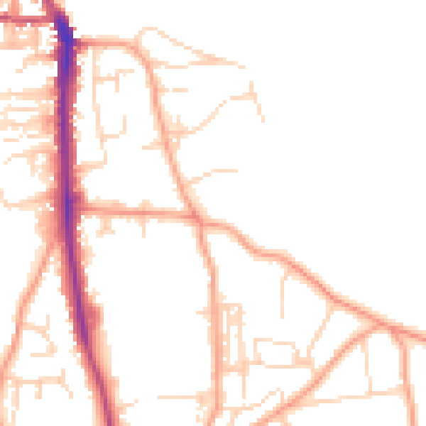 Daytime road noise heatmap for NR27 0DH