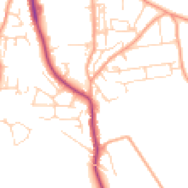 Daytime road noise heatmap for NR27 0FJ