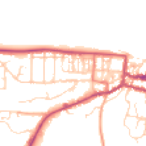Daytime road noise heatmap for NR27 9AW