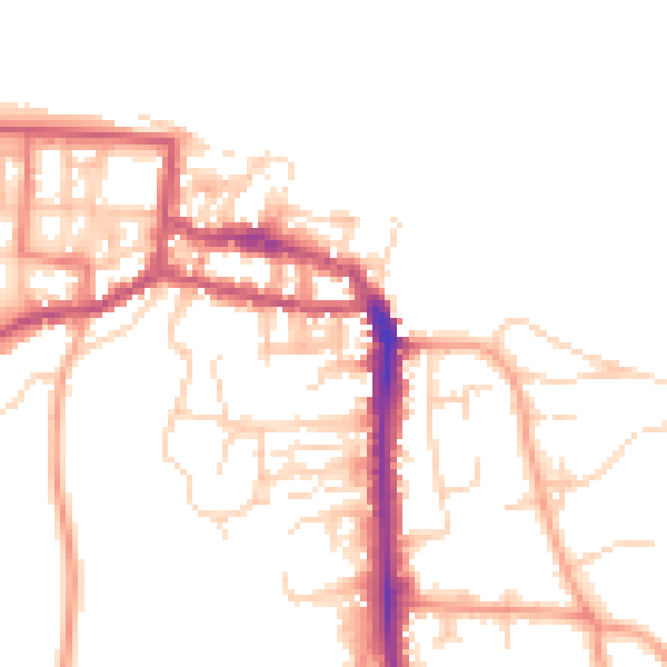 Daytime road noise heatmap for NR27 9DD