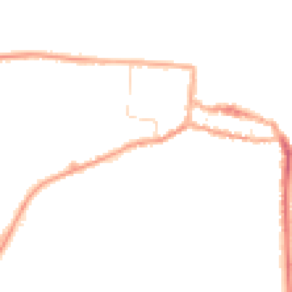 Night-time road noise heatmap for NR27 9DT