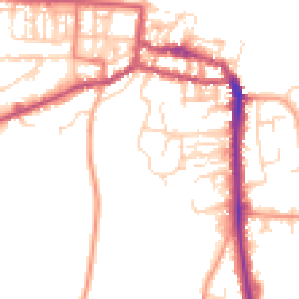 Daytime road noise heatmap for NR27 9DW
