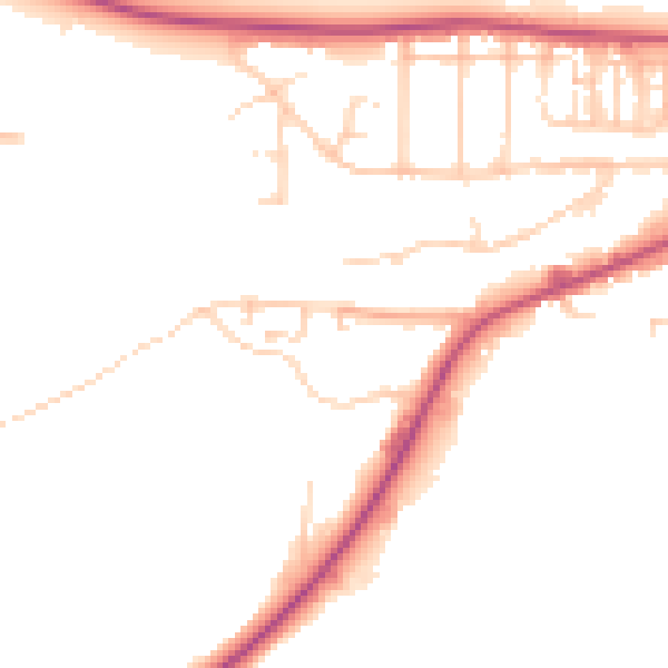 Daytime road noise heatmap for NR27 9JY