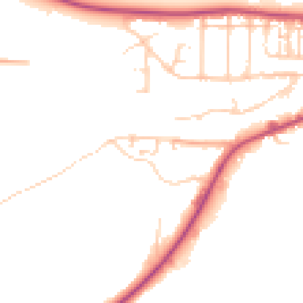 Daytime road noise heatmap for NR27 9NR