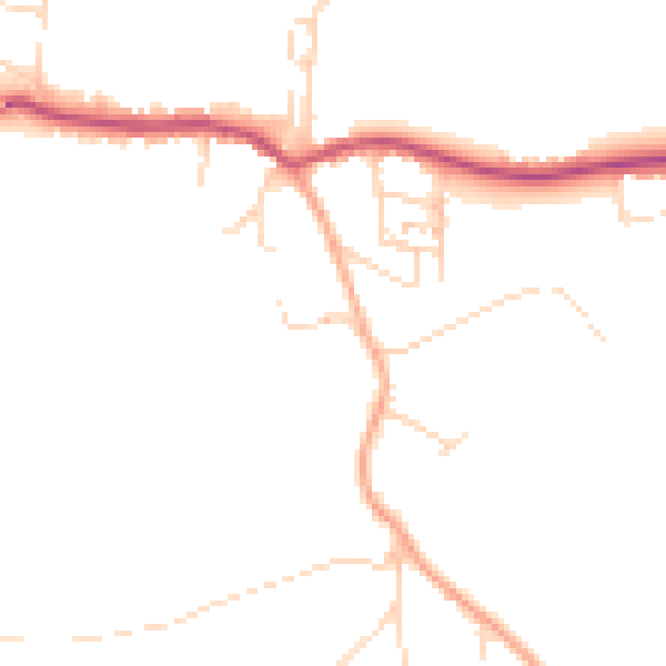 Daytime road noise heatmap for NR27 9QE