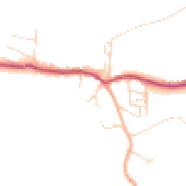 Daytime road noise heatmap for NR27 9QS