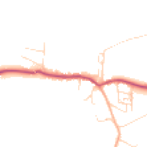 Daytime road noise heatmap for NR27 9QU
