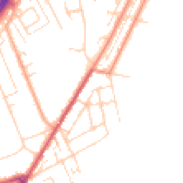 Daytime road noise heatmap for NR33 0JQ