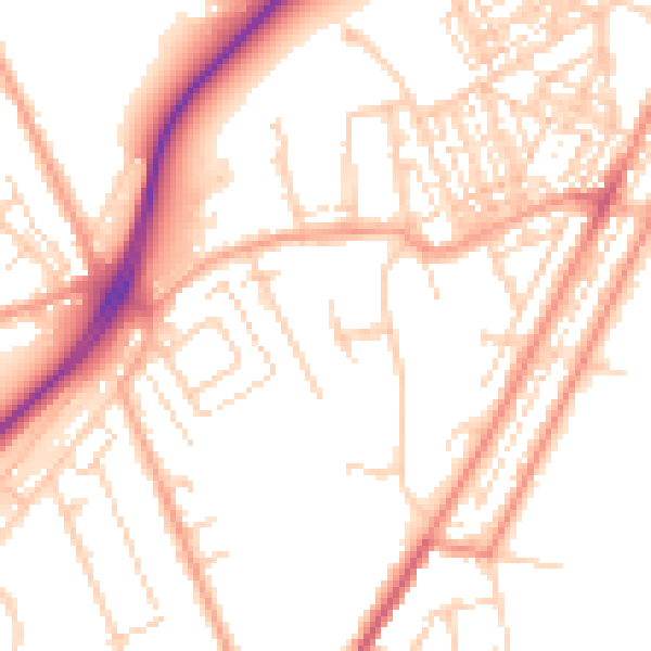 Daytime road noise heatmap for NR33 0LS