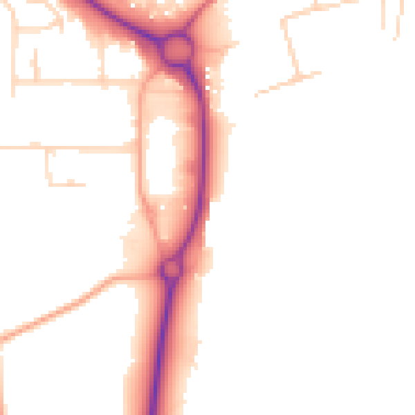 Daytime road noise heatmap for NR33 7QS
