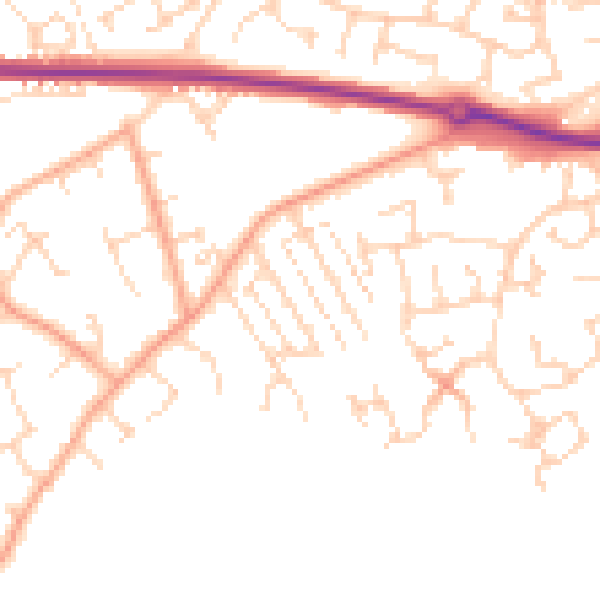 Daytime road noise heatmap for NR33 8JG