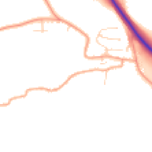 Daytime road noise heatmap for NR34 0LG
