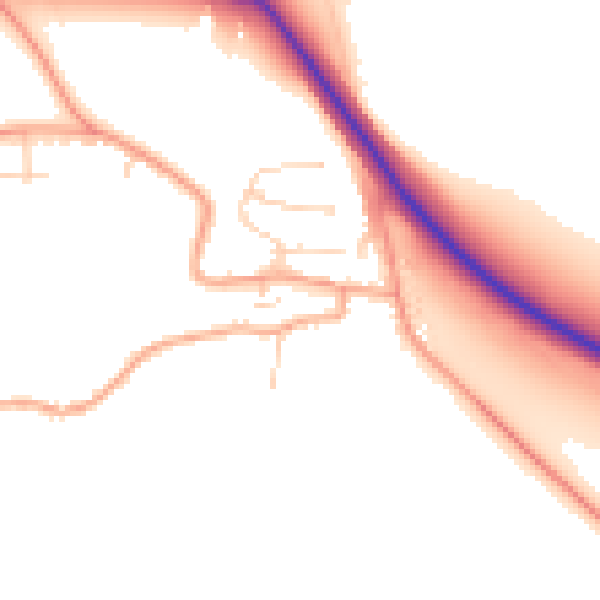 Daytime road noise heatmap for NR34 0LH