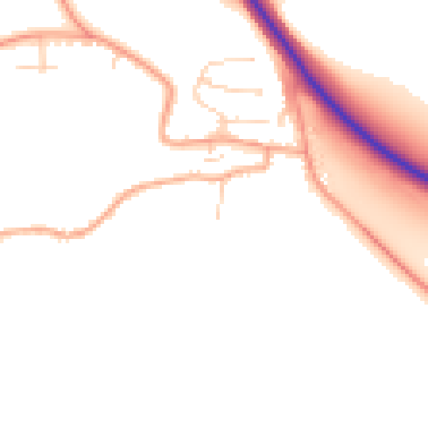 Daytime road noise heatmap for NR34 0LQ