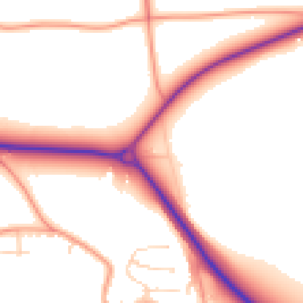Daytime road noise heatmap for NR34 0ND