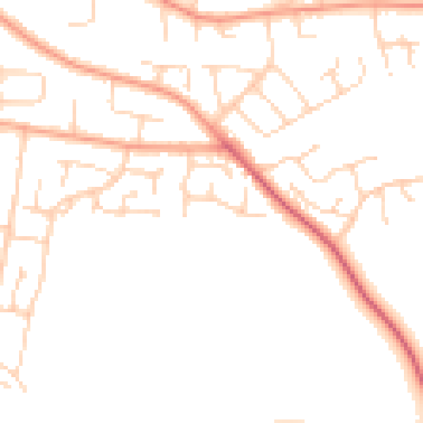 Daytime road noise heatmap for NR34 7BZ