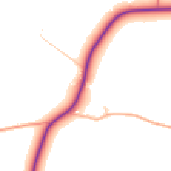 Daytime road noise heatmap for NR34 7HN