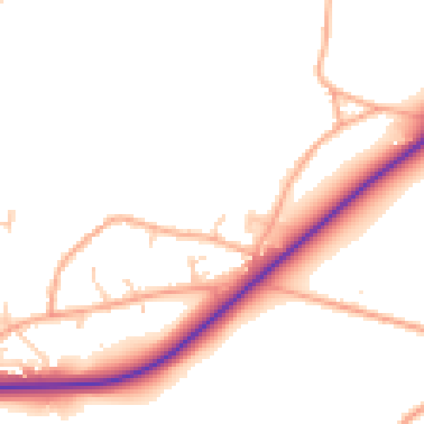 Daytime road noise heatmap for NR34 7PS