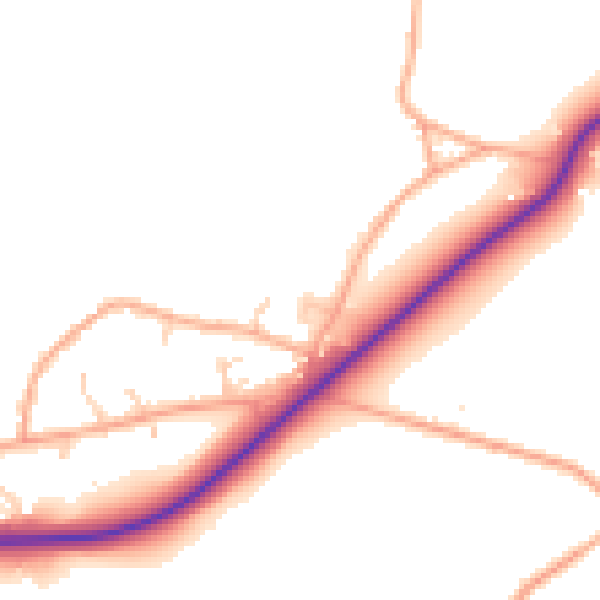 Daytime road noise heatmap for NR34 7QE