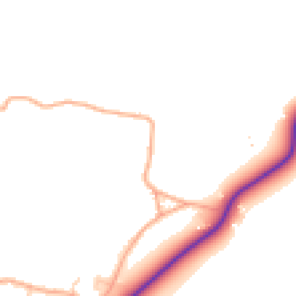 Daytime road noise heatmap for NR34 7QP