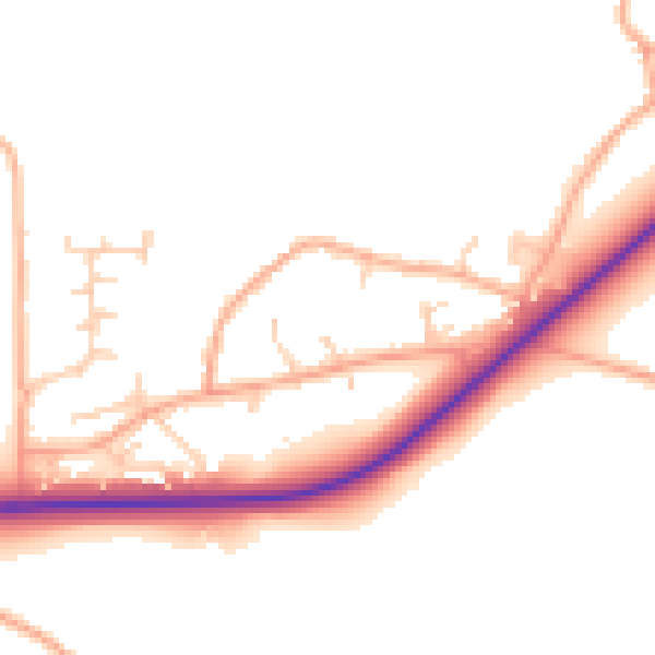 Daytime road noise heatmap for NR34 7QU