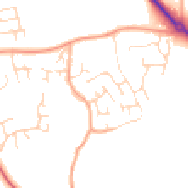 Daytime road noise heatmap for NR34 7SQ