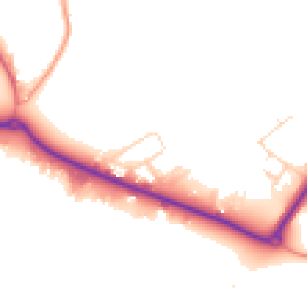Daytime road noise heatmap for NR34 7TD
