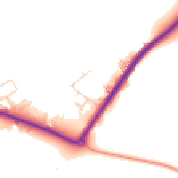 Daytime road noise heatmap for NR34 7TJ