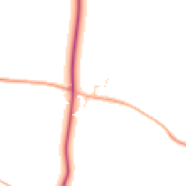 Daytime road noise heatmap for NR34 8DR