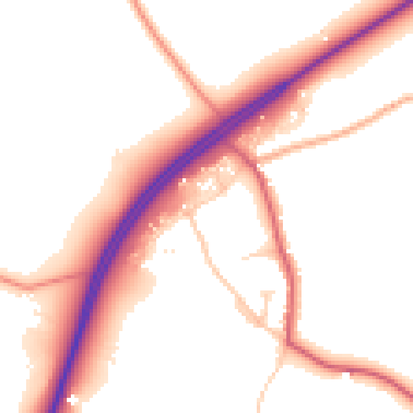 Daytime road noise heatmap for NR34 8RA