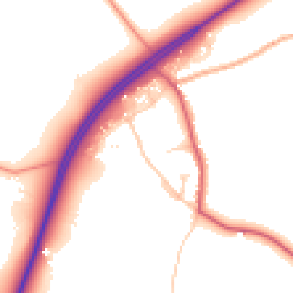 Daytime road noise heatmap for NR34 8RW