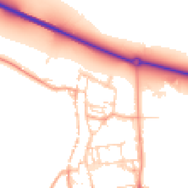 Daytime road noise heatmap for NR34 9BW