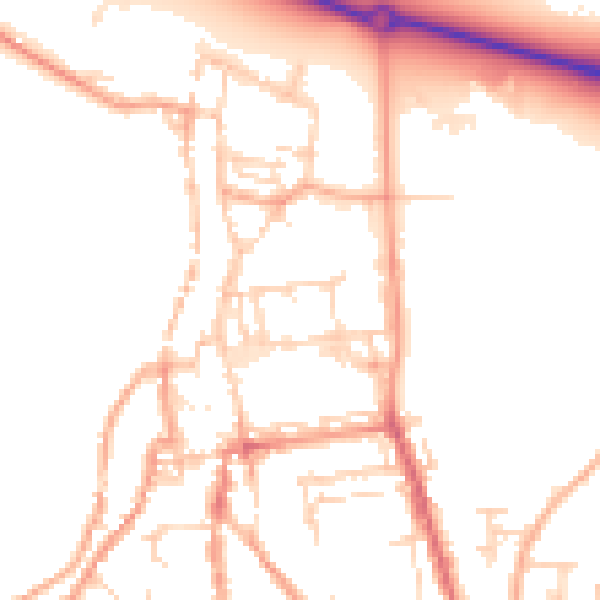 Daytime road noise heatmap for NR34 9EE