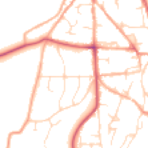 Daytime road noise heatmap for NR34 9NP