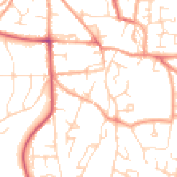 Daytime road noise heatmap for NR34 9UN