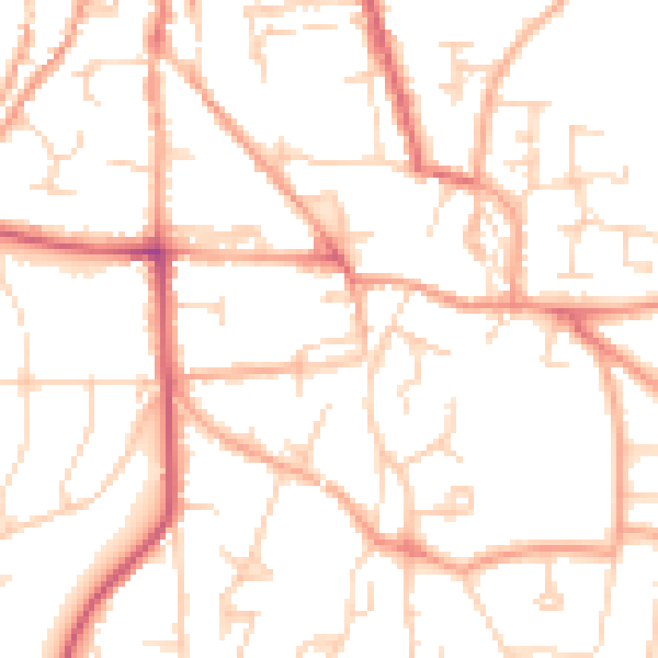 Daytime road noise heatmap for NR34 9UQ