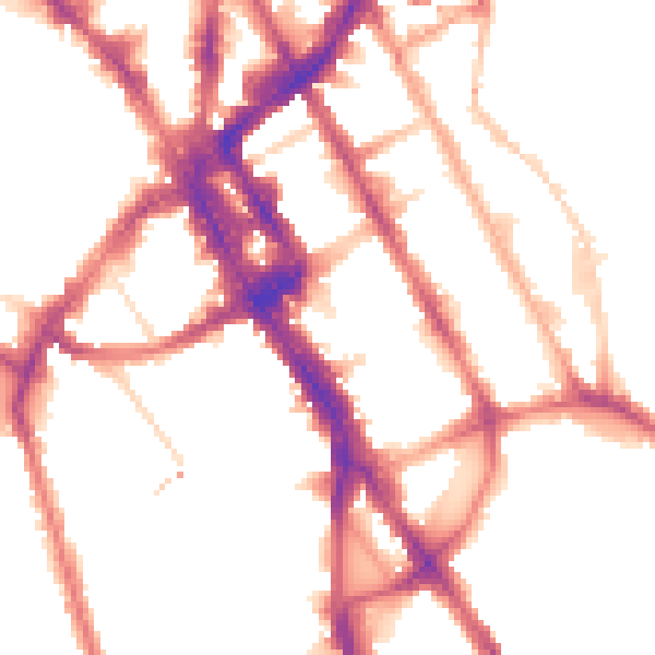Night-time road noise heatmap for NW1 0AA