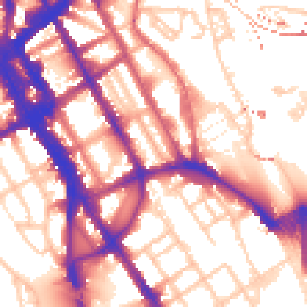 Daytime road noise heatmap for NW1 0DG