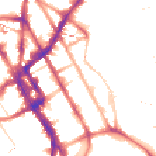 Night-time road noise heatmap for NW1 0DN