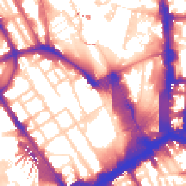 Daytime road noise heatmap for NW1 1HA