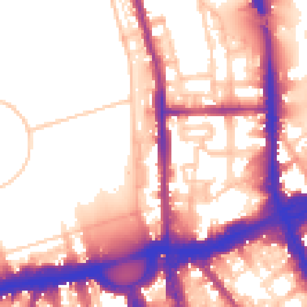 Daytime road noise heatmap for NW1 4JJ