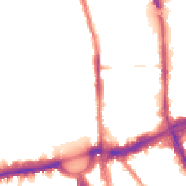 Night-time road noise heatmap for NW1 4JJ