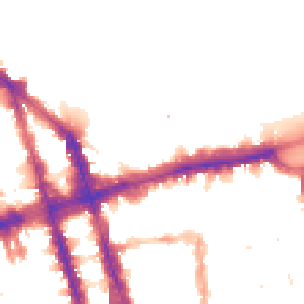 Night-time road noise heatmap for NW1 4QA