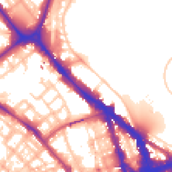 Daytime road noise heatmap for NW1 4RP