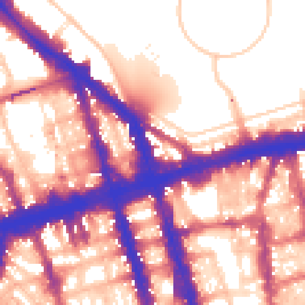 Daytime road noise heatmap for NW1 5TD