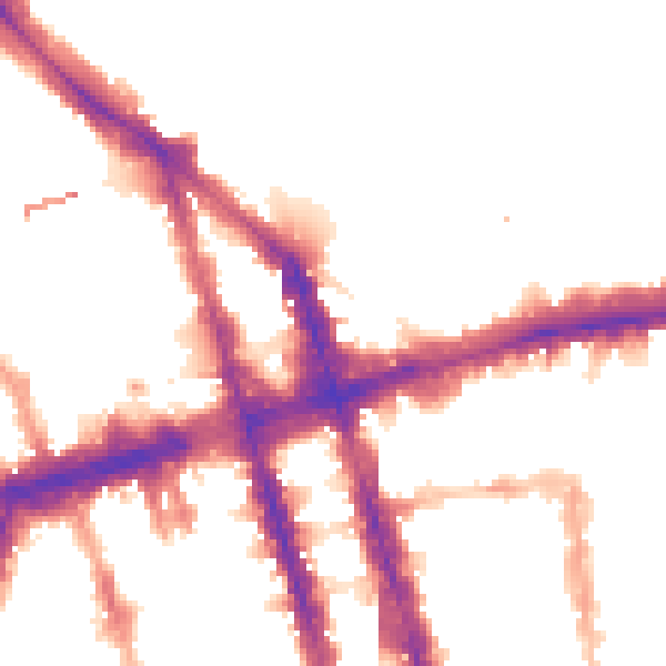 Night-time road noise heatmap for NW1 5TD