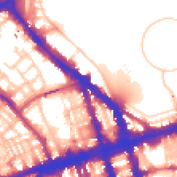 Daytime road noise heatmap for NW1 6DR