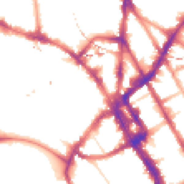 Night-time road noise heatmap for NW1 7HE